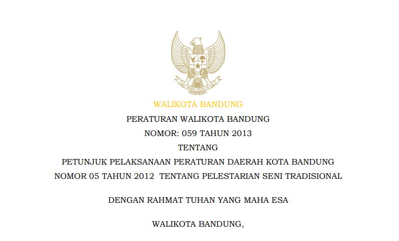 Cover Peraturan Wali Kota Bandung Nomor 81 Tahun 2013 tentang Perubahan Kedua Atas Peraturan Wali Kota Bandung Nomor 172 Tahun 2012 tentang Tata Cara Pemberian Tambahan Penghasilan Bagi Pegawai Negeri Sipil Daerah di Lingkungan Pemerintah