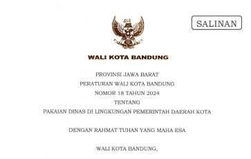 Cover Peraturan Wali Kota Bandung Nomor 18 Tahun 2024 tentang Pakaian Dinas di Lingkungan Pemerintah Kota