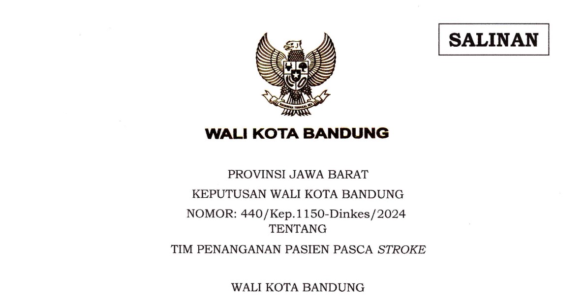Cover Keputusan Wali Kota Bandung Nomor 440/Kep.1150-Dinkes/2024 tentang Tim Penanganan Pasien Pasca Stroke