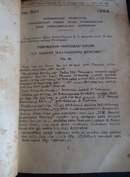 Cover Tambahan Berita Negara R.I. 1955 No. 43. Perseroan Terbatas, Perseroan Firma atau Komanditer dan Perkumpulan Koperasi