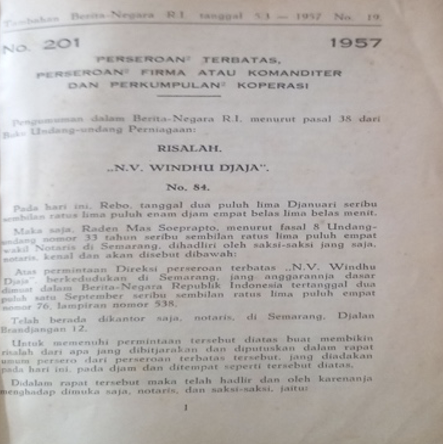 Cover Tambahan Berita Negara R.I 1957  Nr. 19-26. Perseroan Terbatas, Perseroan Firma atau Komanditer dan Perkumpulan Koperasi