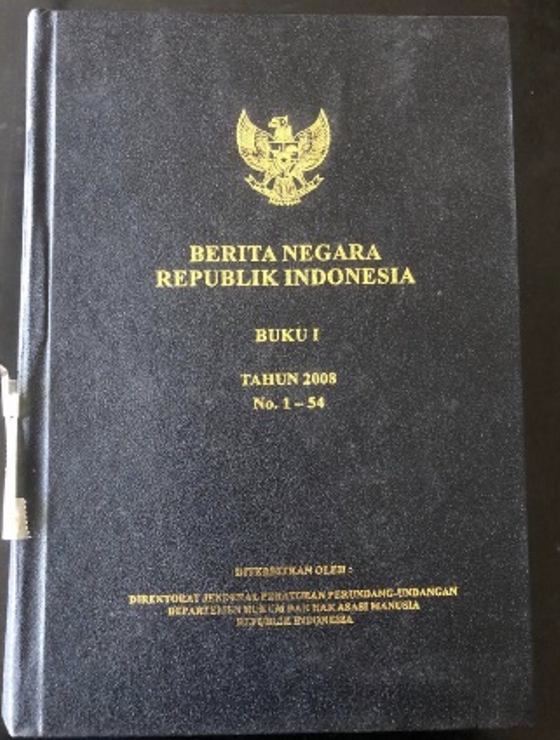Cover Berita Negara Republik Indonesia Buku I Tahun 2008 No. 1-54