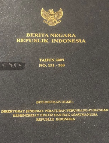 Cover Berita Negara Republik Indonesia Tahun 2009 No. 151-260