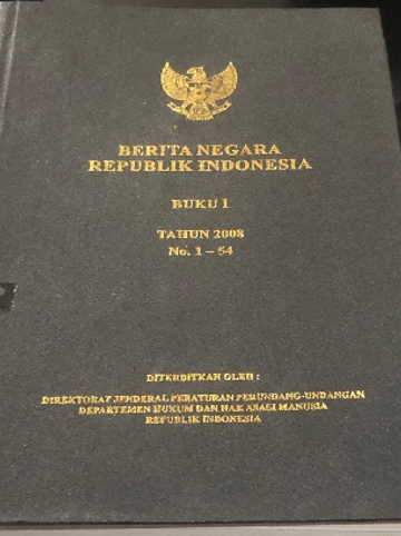 Cover Berita Negara Republik Indonesia Buku I Tahun 2008 No. 1-54