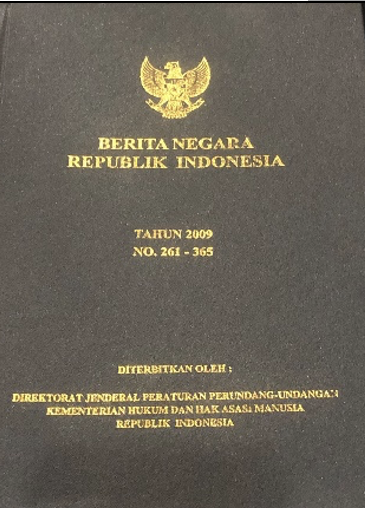 Cover Berita Negara Republik Indonesia Tahun 2009 No. 261-365