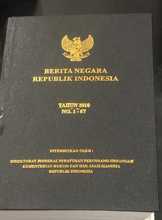 Cover Berita Negara Republik Indonesia Tahun 2010 No. 1-67