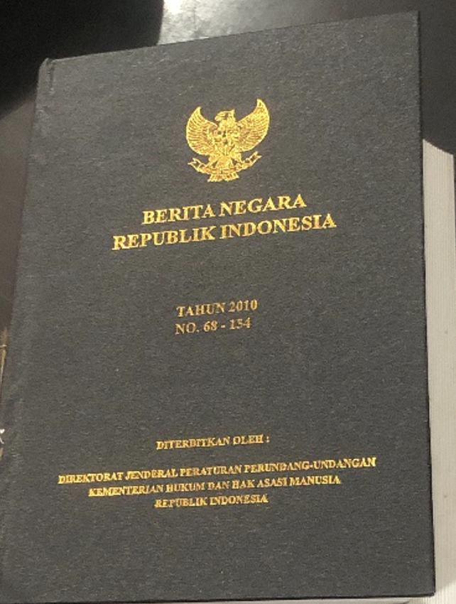 Cover Berita Negara Republik Indonesia Tahun 2010 No. 68-154