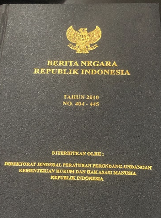 Cover Berita Negara Republik Indonesia Tahun 2010 No. 404-445