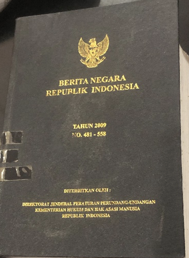 Cover Berita Negara Republik Indonesia Tahun 2009 No. 481-558