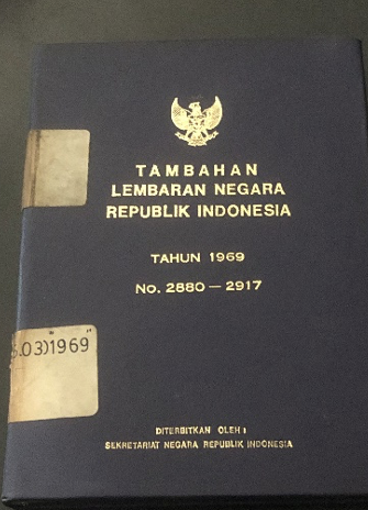 Cover Tambahan Lembaran Negara Republik Indonesia Tahun 1969 No. 2880-2917