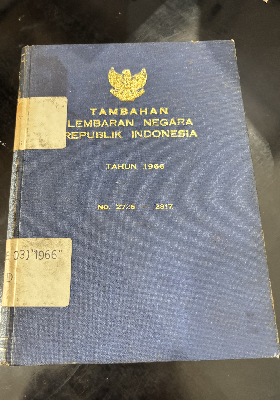 Cover Tambahan Lembaran Negara Republik Indonesia Tahun 1966 No. 2726-2817