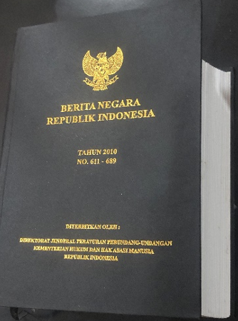 Cover Berita Negara Republik Indonesia Tahun 2010 No. 611-689