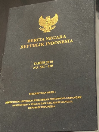 Cover Berita Negara Republik Indonesia Tahun 2010 No. 551-610