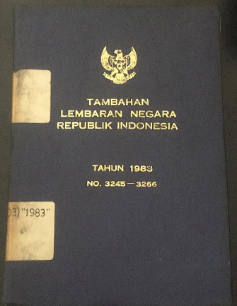 Cover Tambahan Lembaran Negara Republik Indonesia Tahun 1983 No. 3245-3266