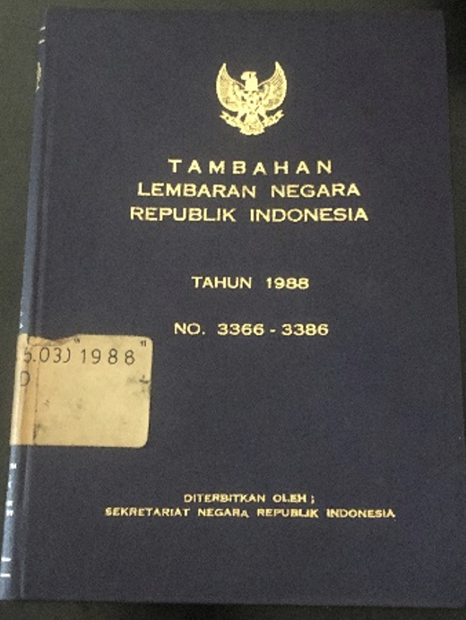 Cover Tambahan Lembaran Negara Republik Indonesia Tahun 1988 No. 3366-3386