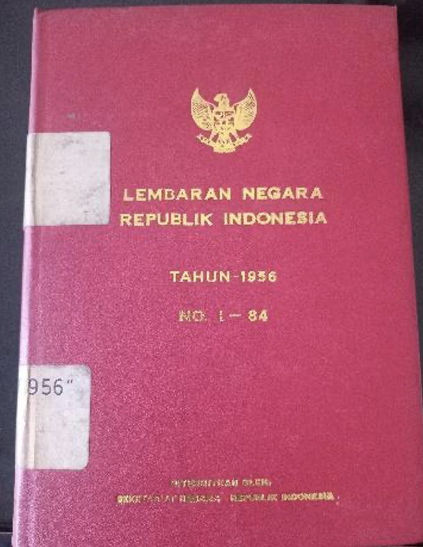 Cover Lembaran Negara Republik Indonesia Tahun 1956 No. 1-84