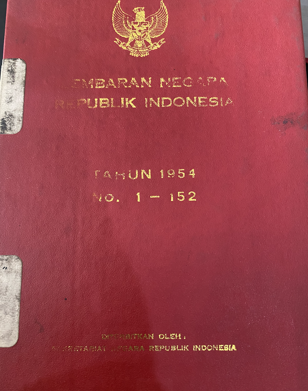 Cover Lembaran Negara Republik Indonesia Tahun 1954 No. 1-152