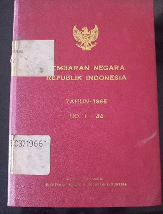 Cover Lembaran Negara Republik Indonesia Tahun 1966 No. 1-44