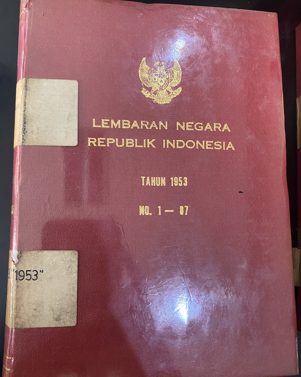 Cover Lembaran Negara Republik Indonesia Tahun 1953 No. 1-87