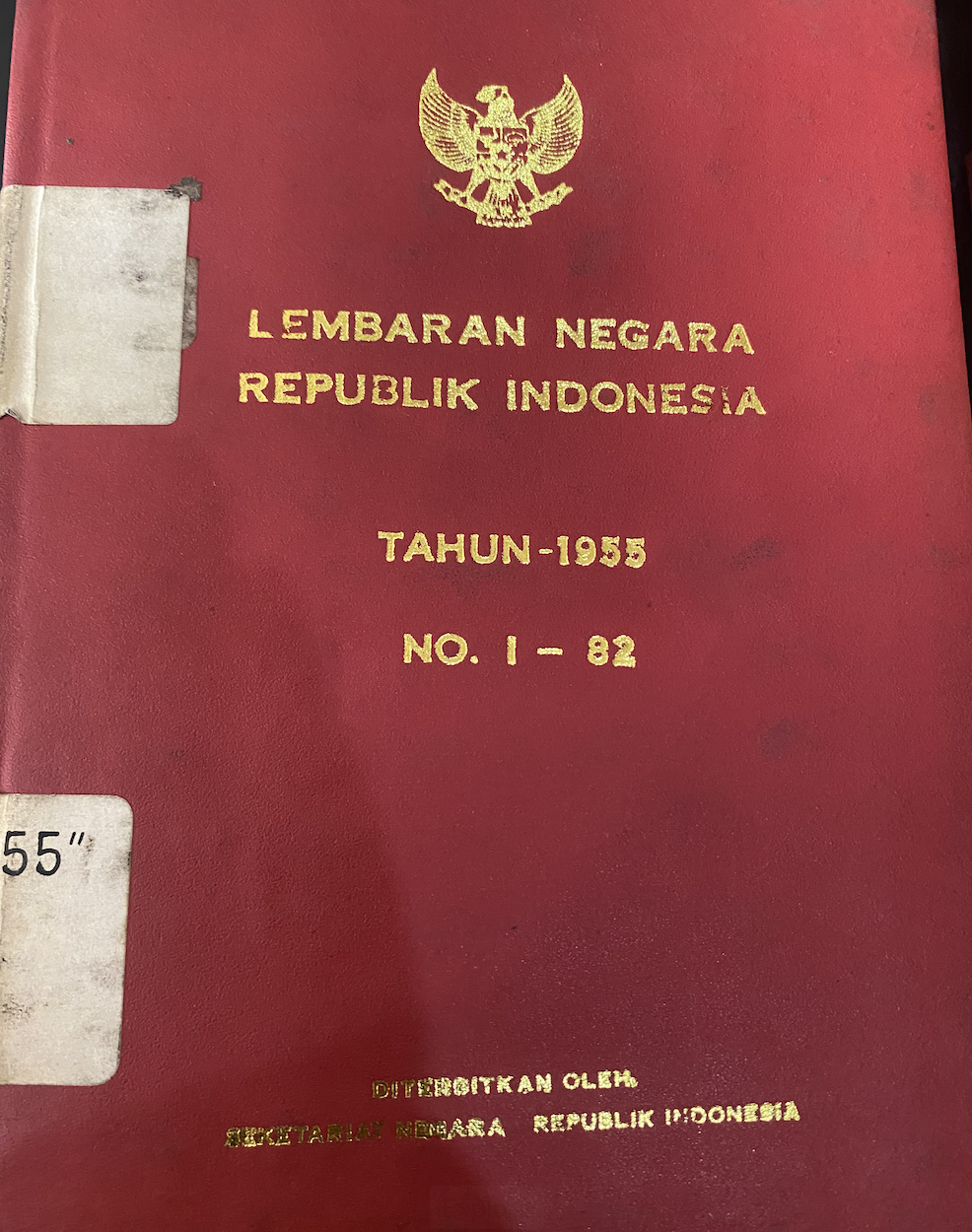 Cover Lembaran Negara Republik Indonesia Tahun 1955 No. 1-82