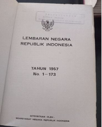 Cover Lembaran Negara Republik Indonesia Tahun 1957 No. 1-173