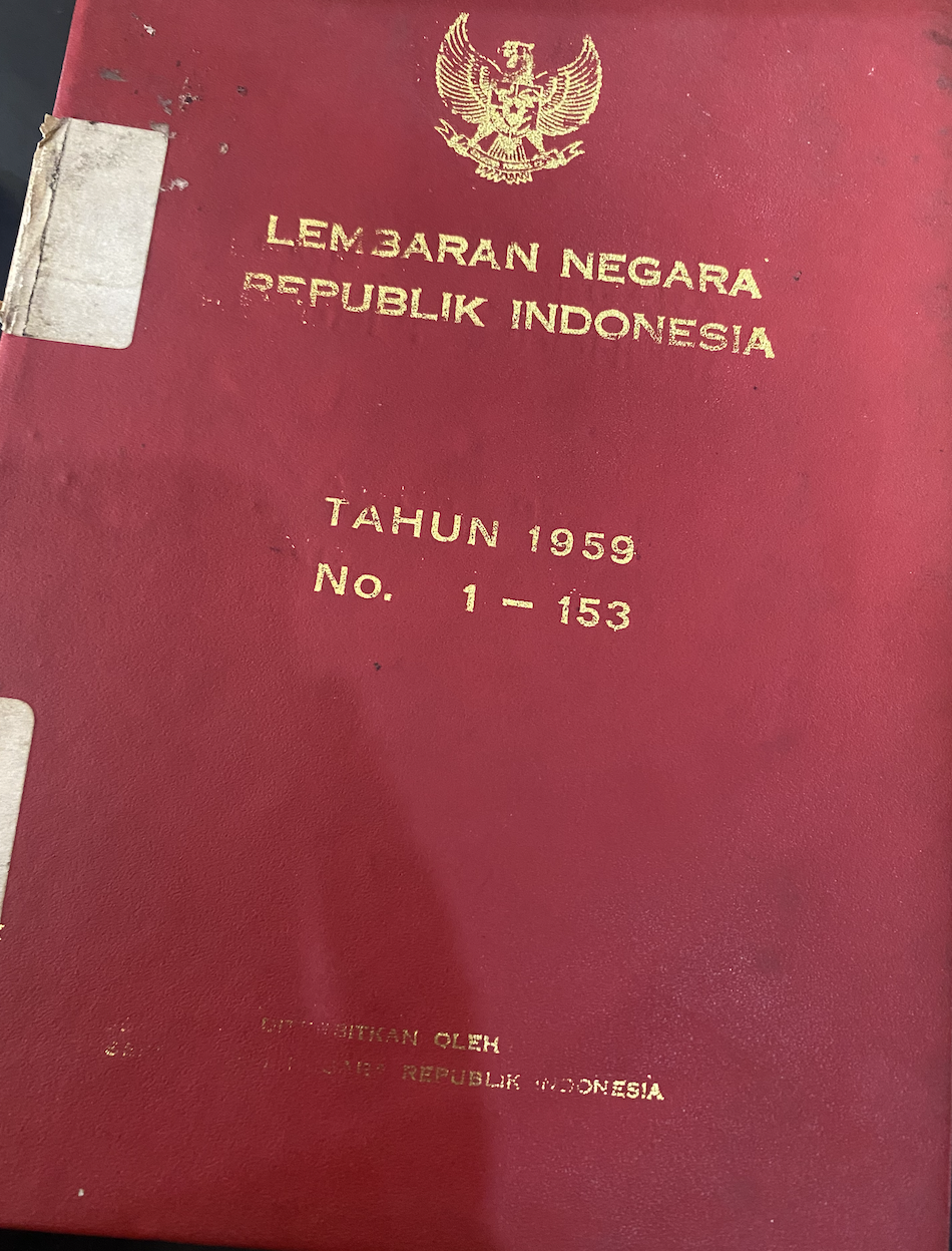 Cover Lembaran Negara Republik Indonesia Tahun 1959 No. 1-153