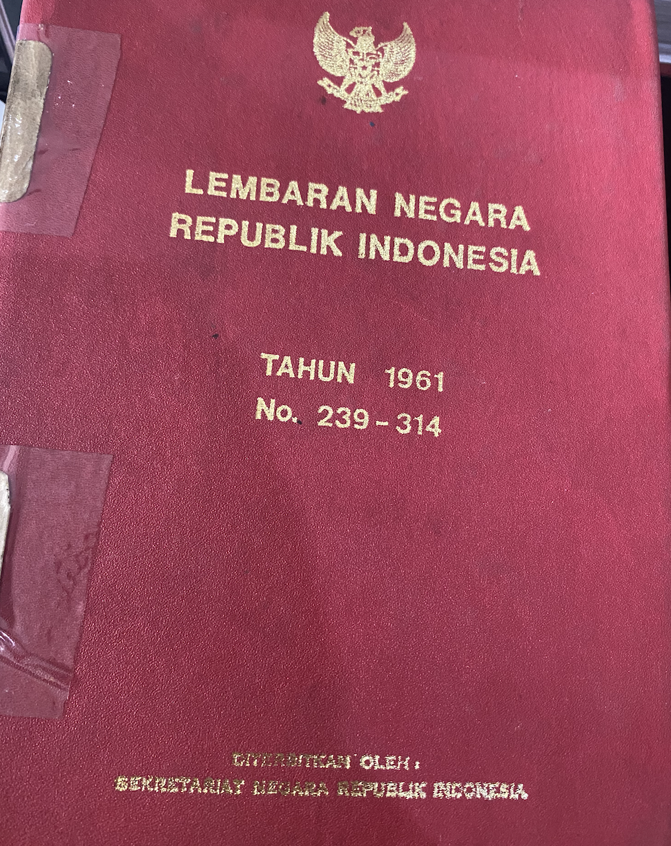 Cover Lembaran Negara Republik Indonesia Tahun 1961 No. 239-314
