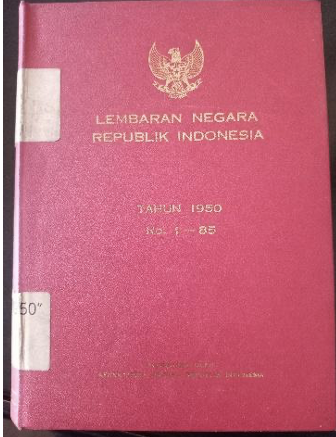 Cover Lembaran Negara Republik Indonesia Tahun 1950 No. 1-85