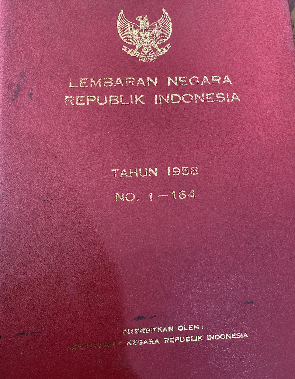 Cover Lembaran Negara Republik Indonesia Tahun 1958 No. 1-164