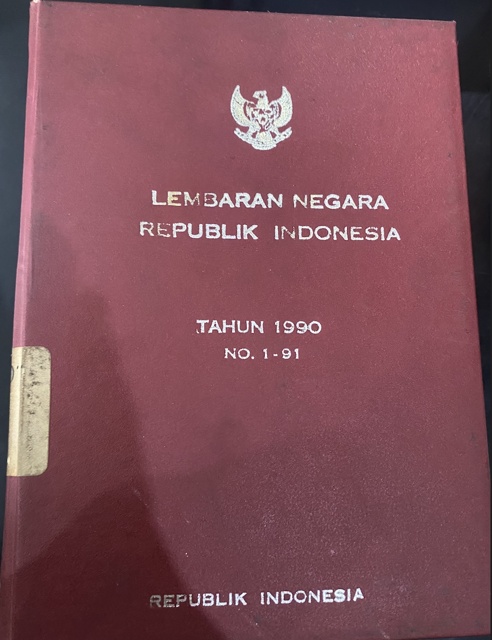 Cover Lembaran Negara Republik Indonesia Tahun 1990 No. 1-91