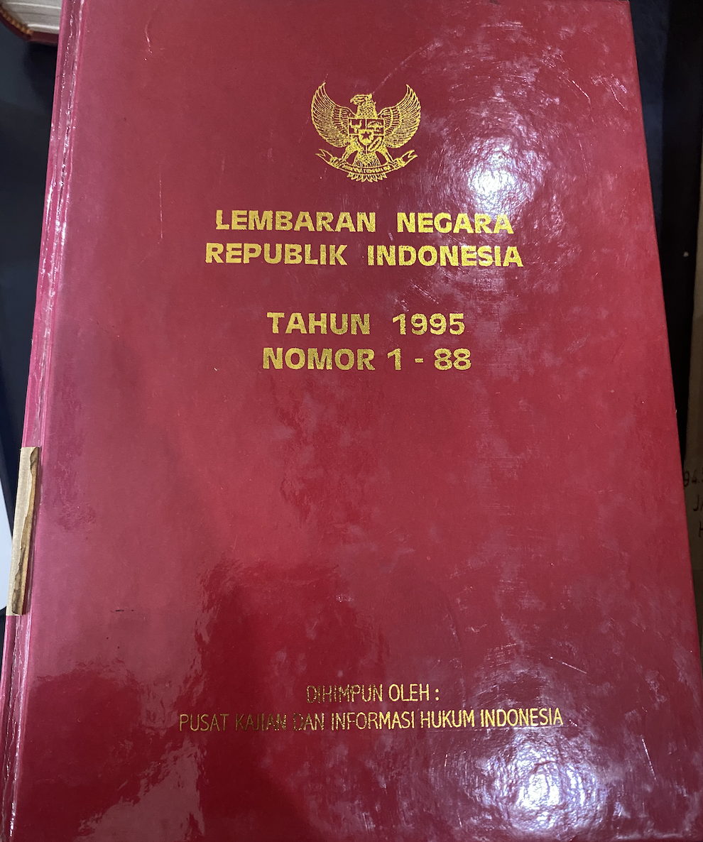 Cover Lembaran Negara Republik Indonesia Tahun 1995 Nomor 1-88