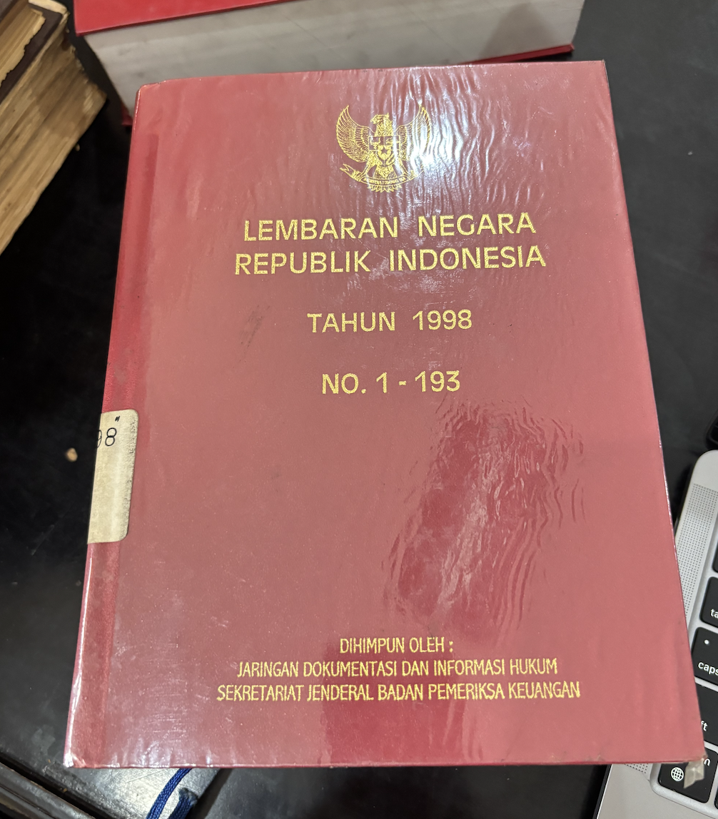 Cover Lembaran Negara Republik Indonesia Tahun 1998 No. 1-193