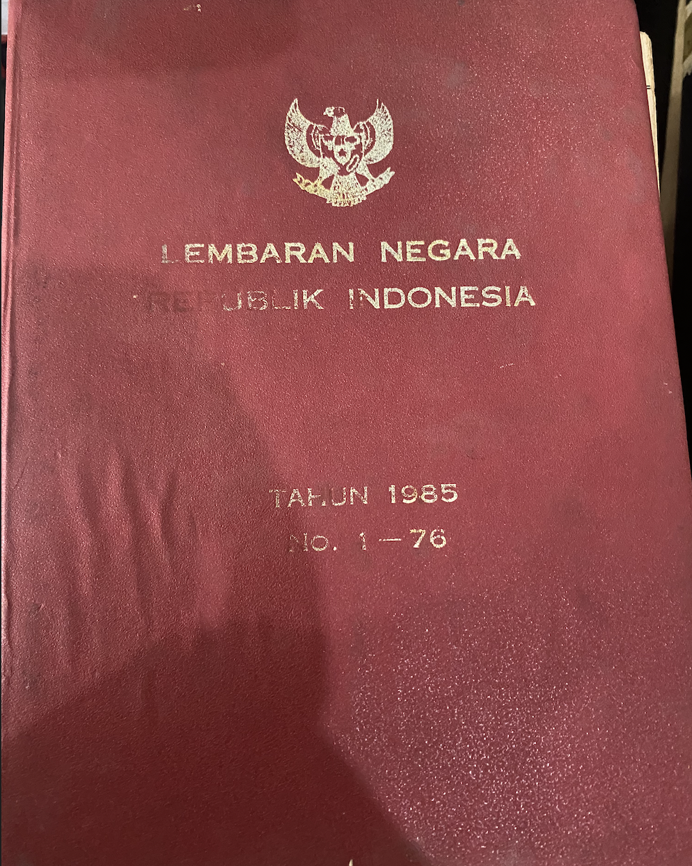 Cover Lembaran Negara Republik Indonesia Tahun 1985 No. 1-76