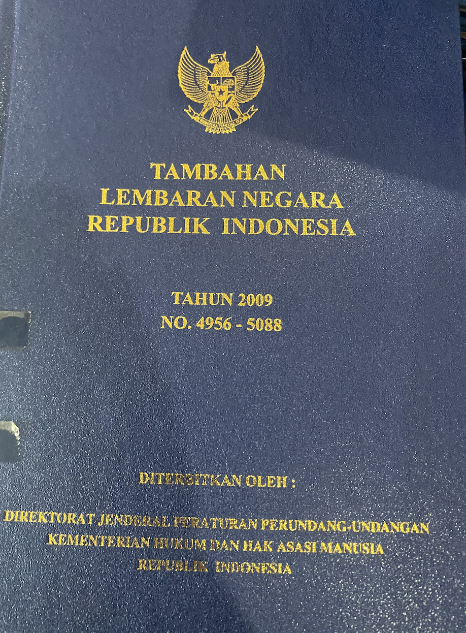 Cover Tambahan Lembaran Negara Republik Indonesia Tahun 2009 No. 4956-5088