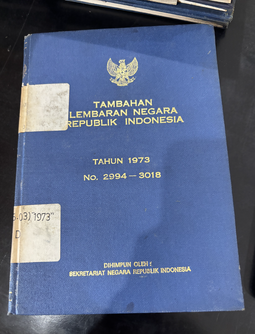 Cover Tambahan Lembaran Negara Republik Indonesia Tahun 1973 No. 2994-3018