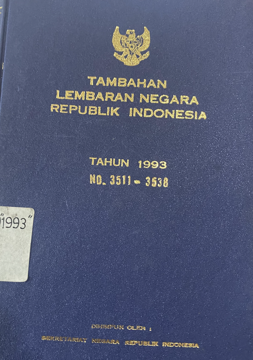 Cover Tambahan Lembaran Negara Republik Indonesia Tahun 1999 No. 3800-3921