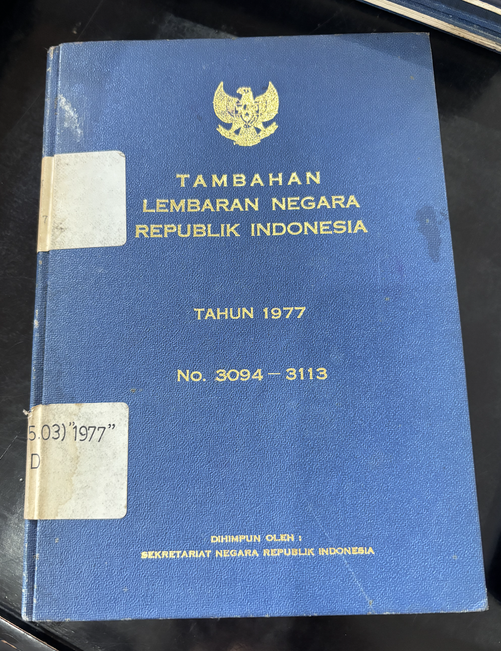 Cover Tambahan Lembaran Negara Republik Indonesia Tahun 1977 No. 3094-3113