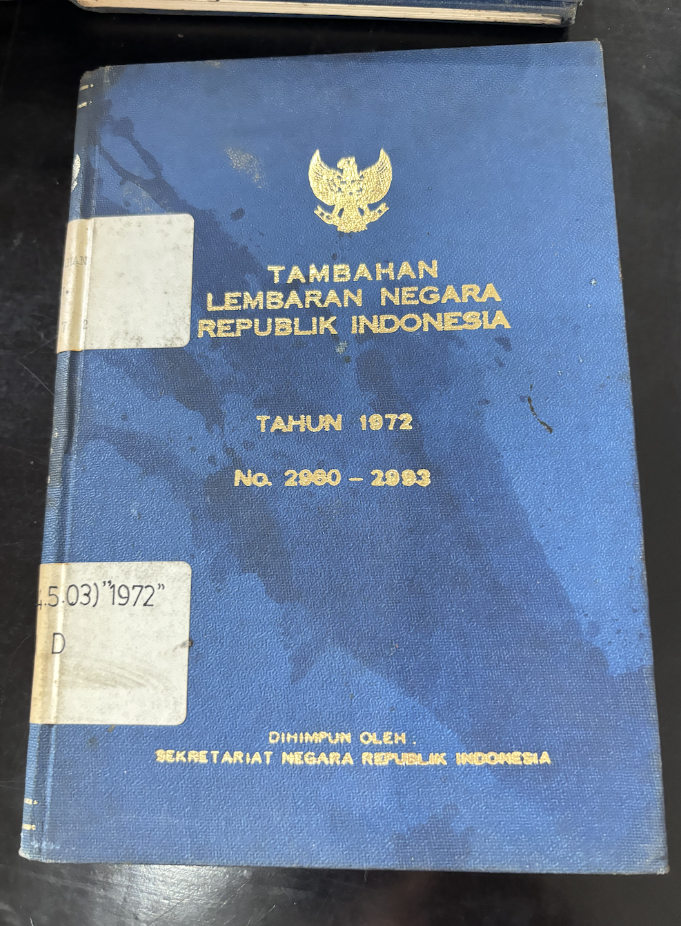 Cover Tambahan Lembaran Negara Republik Indonesia Tahun 1972 No. 2980-2993
