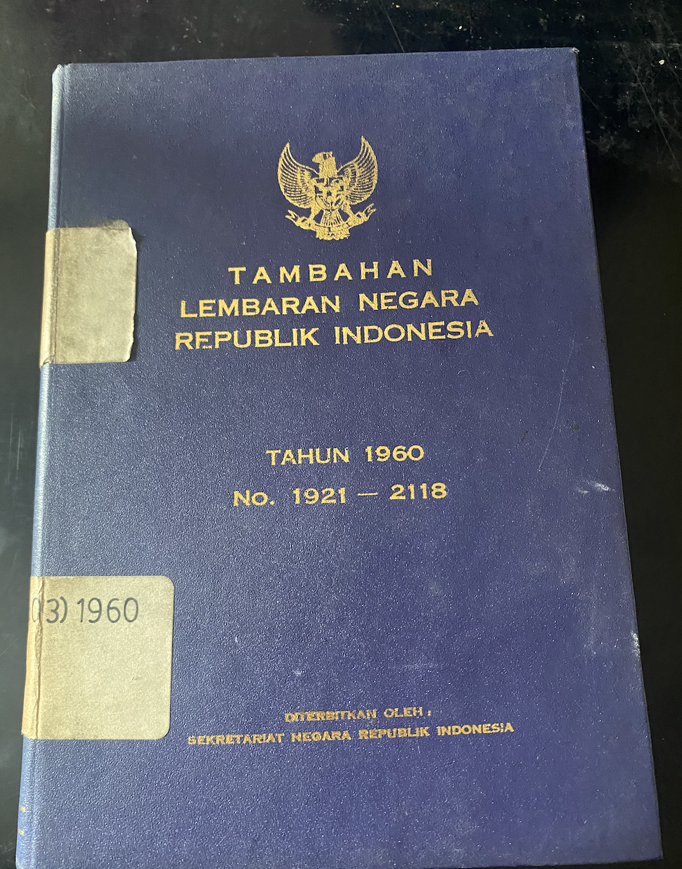 Cover Tambahan Lembaran Negara Republik Indonesia Tahun 1960 No. 1921-2118