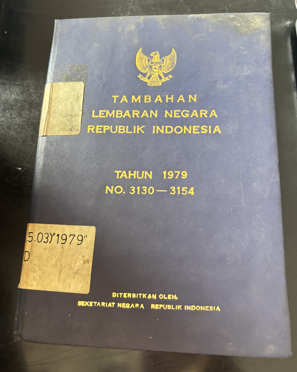 Cover Tambahan Lembaran Negara Republik Indonesia Tahun 1979 No. 3130-3154