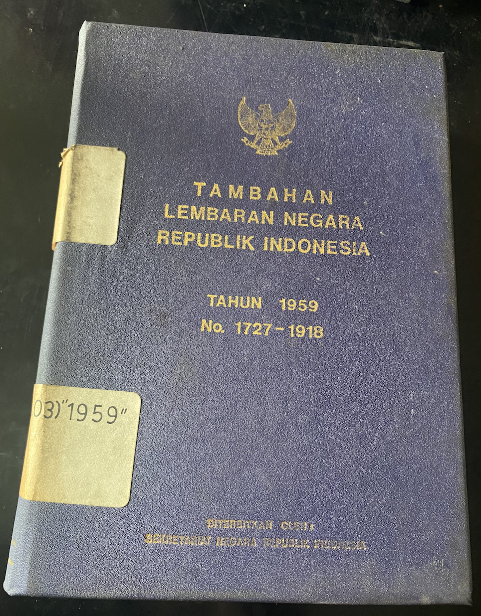 Cover Tambahan Lembaran Negara Republik Indonesia Tahun 1959 No. 1727-1918