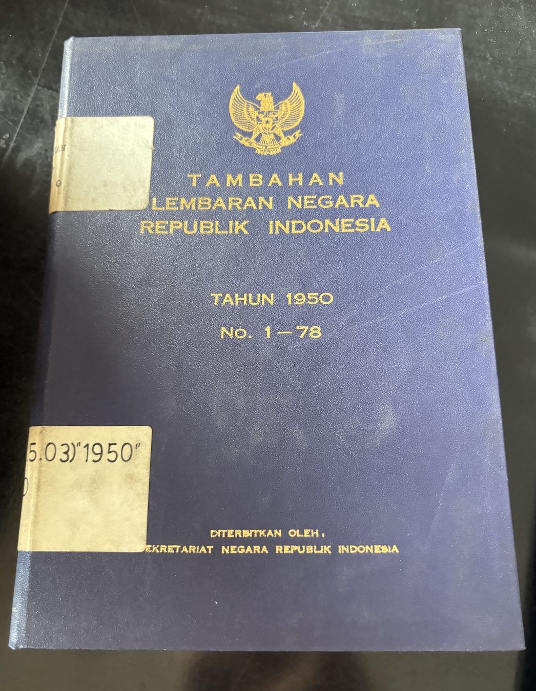 Cover Tambahan Lembaran Negara Republik Indonesia Tahun 1950 No. 1-78