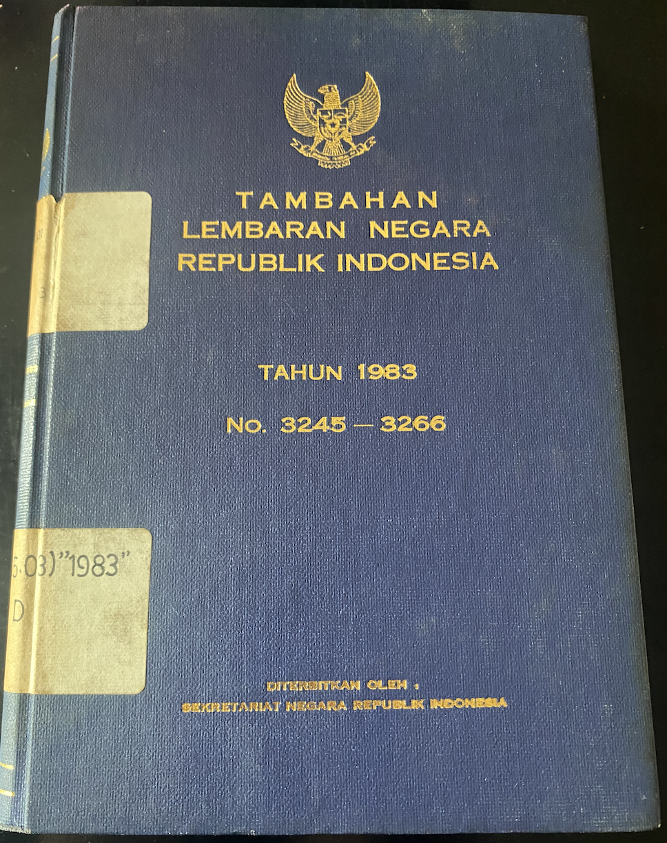 Cover Tambahan Lembaran Negara Republik Indonesia Tahun 1983 No.3245-3266