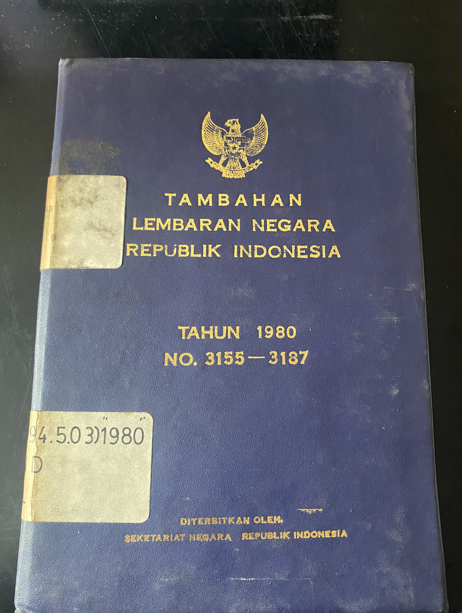 Cover Tambahan Lembaran Negara Republik Indonesia Tahun 1980 No.3155-3187