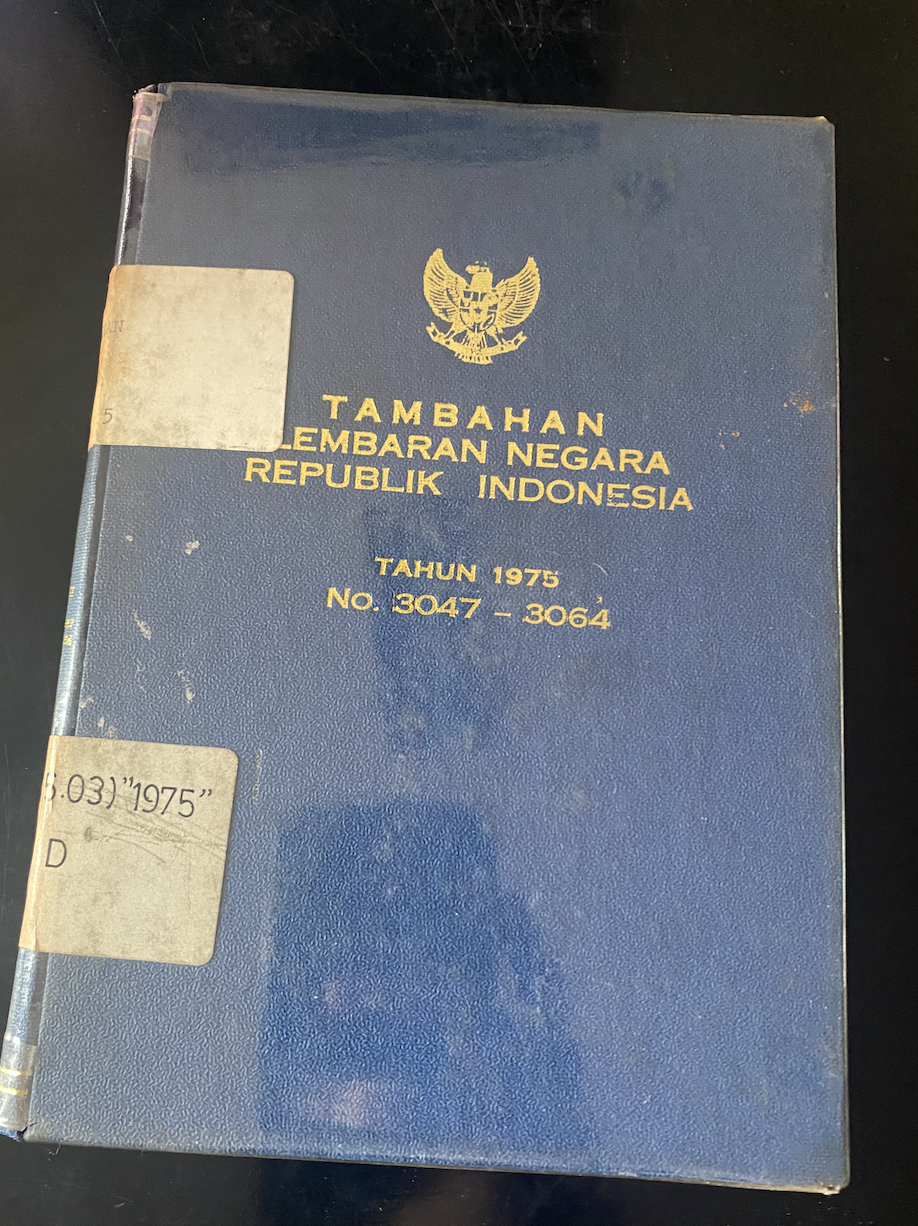 Cover Tambahan Lembaran Negara Republik Indonesia Tahun 1975 No.3047-3064