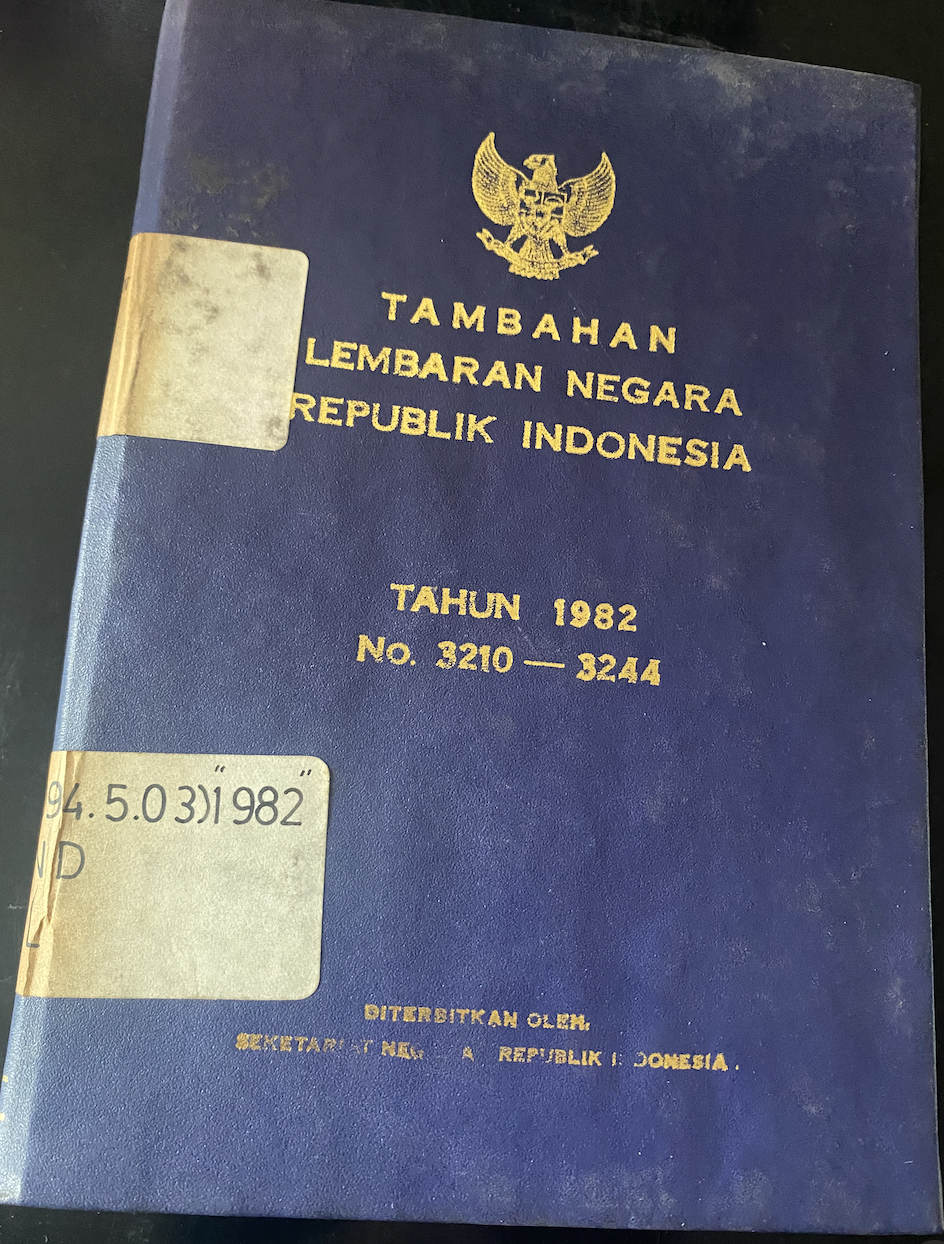 Cover Tambahan Lembaran Negara Republik Indonesia Tahun 1982 No.3210-3244