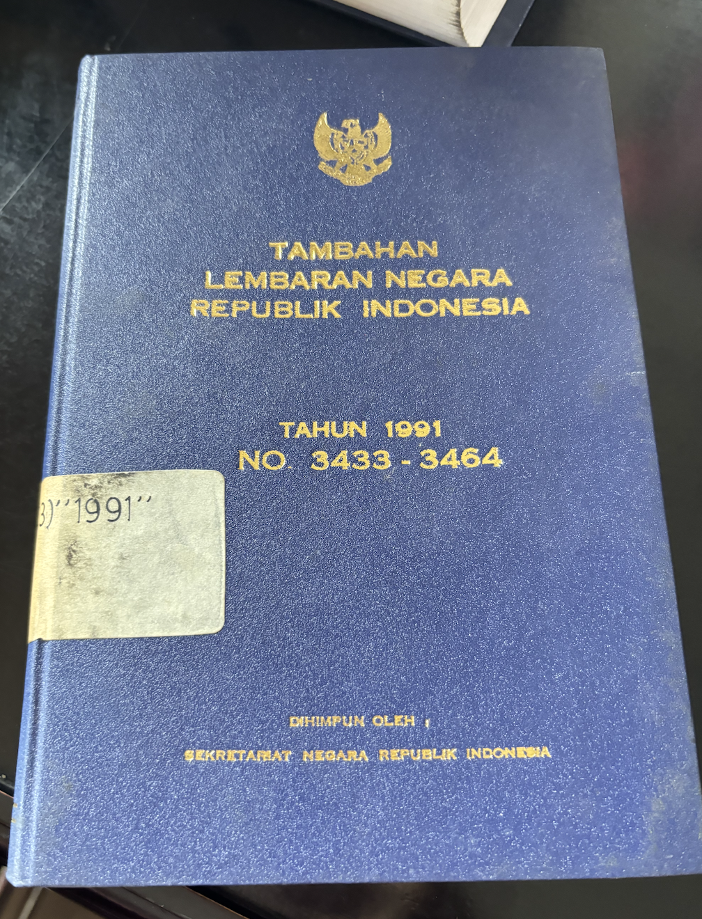Cover Tambahan Lembaran Negara Republik Indonesia Tahun 1991 No. 3433-3464