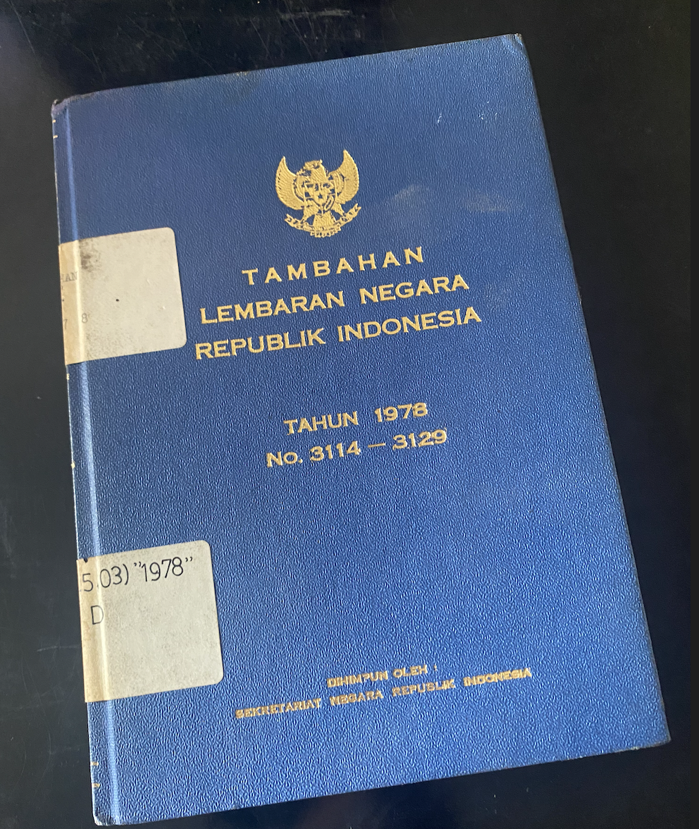 Cover Tambahan Lembaran Negara Republik Indonesia Tahun 1978 No.3114-3129