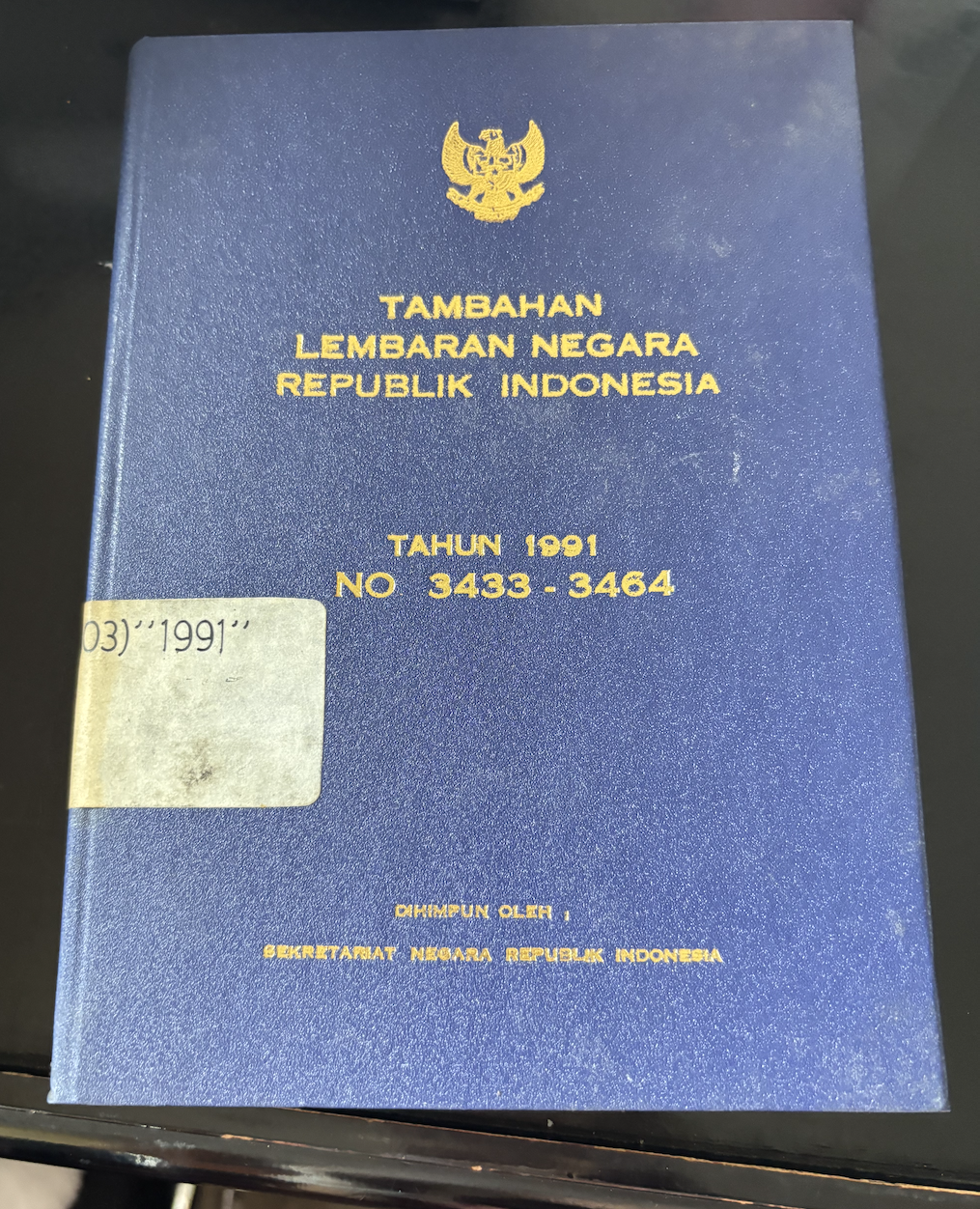 Cover Tambahan Lembaran Negara Republik Indonesia Tahun 1991 No. 3433-3464