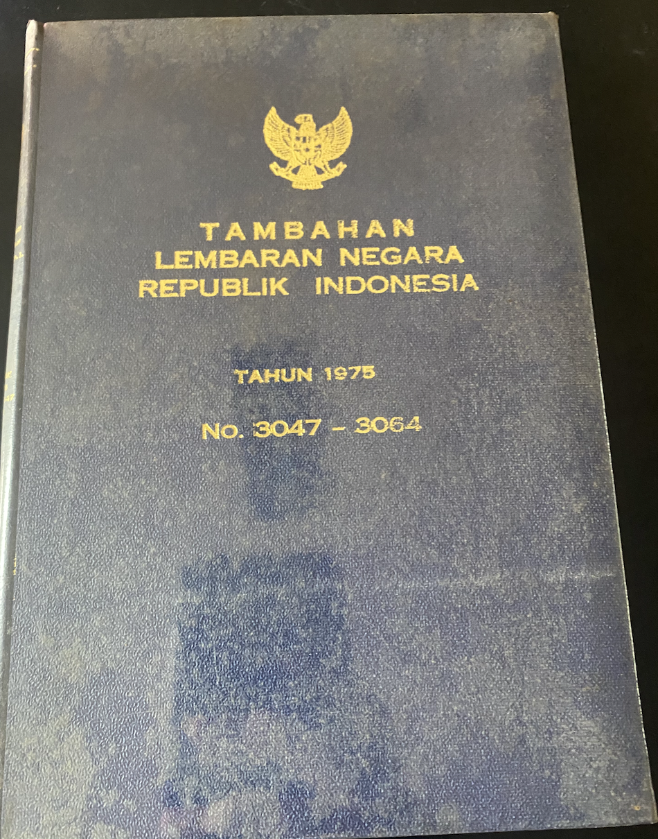 Cover Tambahan Lembaran Negara Republik Indonesia Tahun 1975 No. 3047-3064